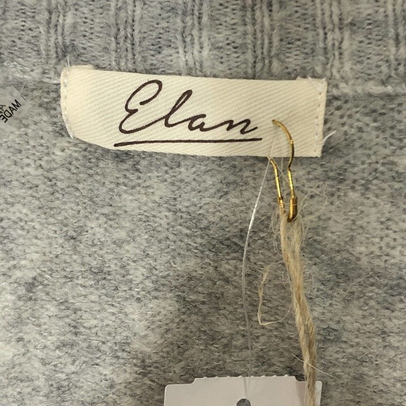 NWT Elan Womens V Neck Sweater Size Large Gray Lightweight Soft & Cozy - Picture 11 of 12